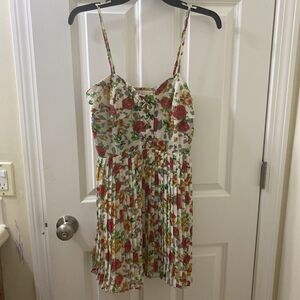Millau Floral Adjustable Strappy Babydoll pleated Dress Size S